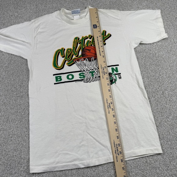 VTG 90'S SALEM BOSTON CELTICS WHITE BASKETBALL T-SHIRT SZ M USA CHAMPIONS - Picture 8 of 10
